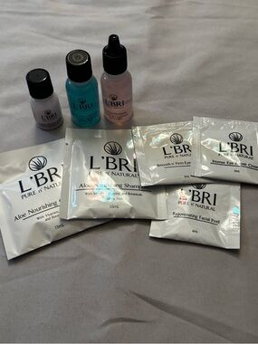 L’Bri Pure N Natural Sample Lot Skin Hair Care Cleanser Lotion Eye Cream +